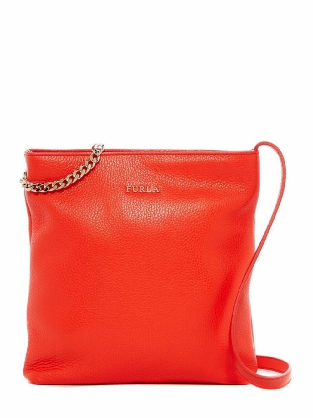 Furla Sloan Red Pebbled Leather Crossbody Bag New With Tags